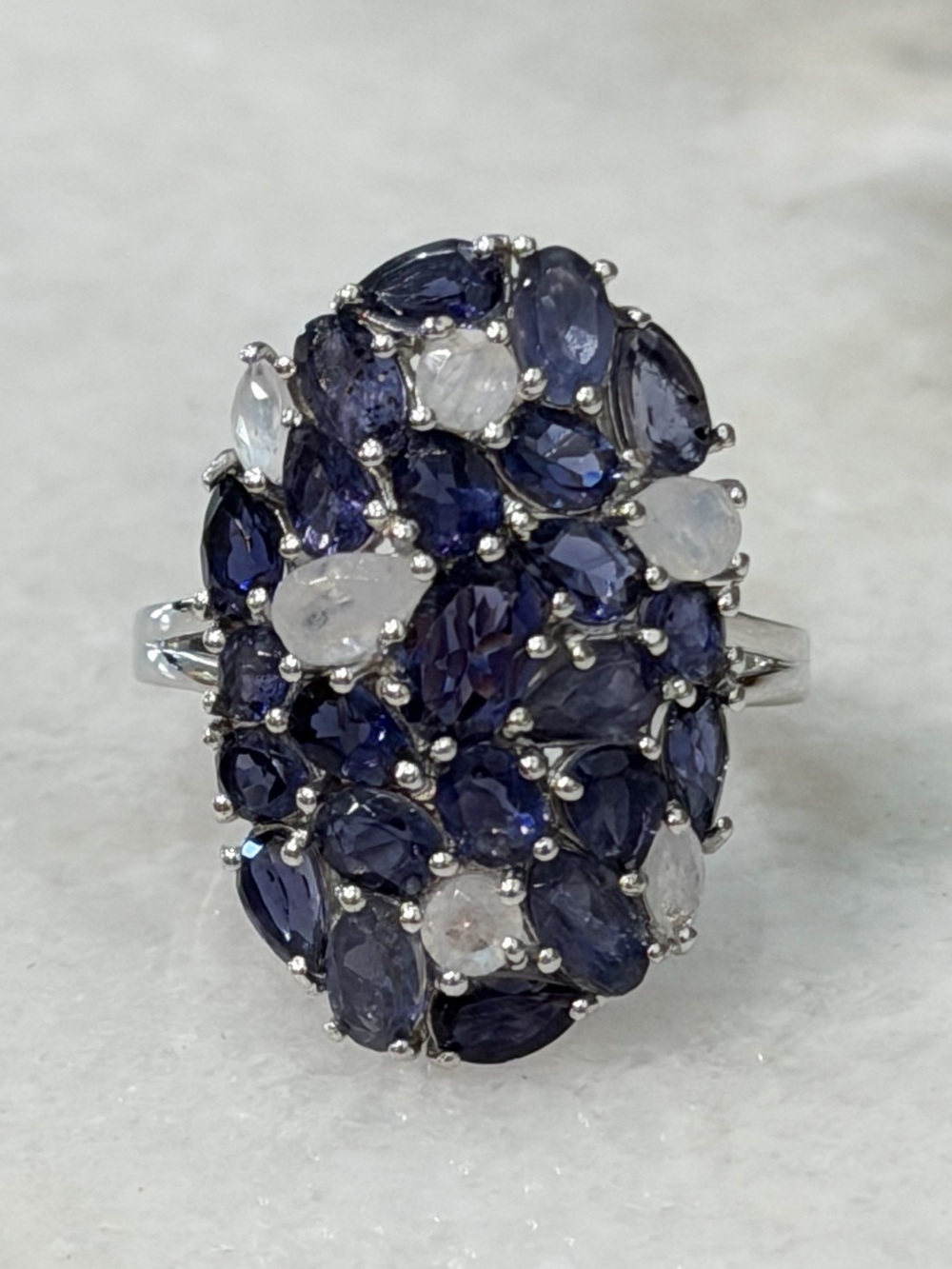 Catalina Iolite Malagasy Moonstone Sterling Silver Ring Size 8